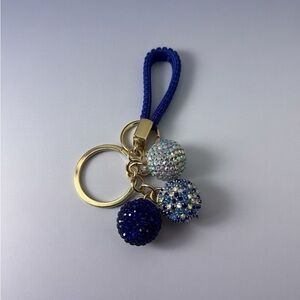 Elegant Blue and Gold Keychain Accessory